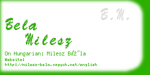 bela milesz business card